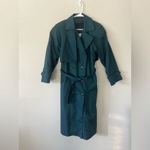 Vintage Jacqueline Ferrar Dark Green Trench Coat